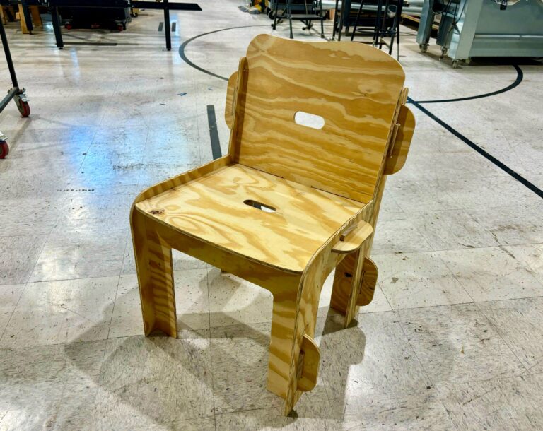 Grant Lentz' plywood chair made on the Shopbot.